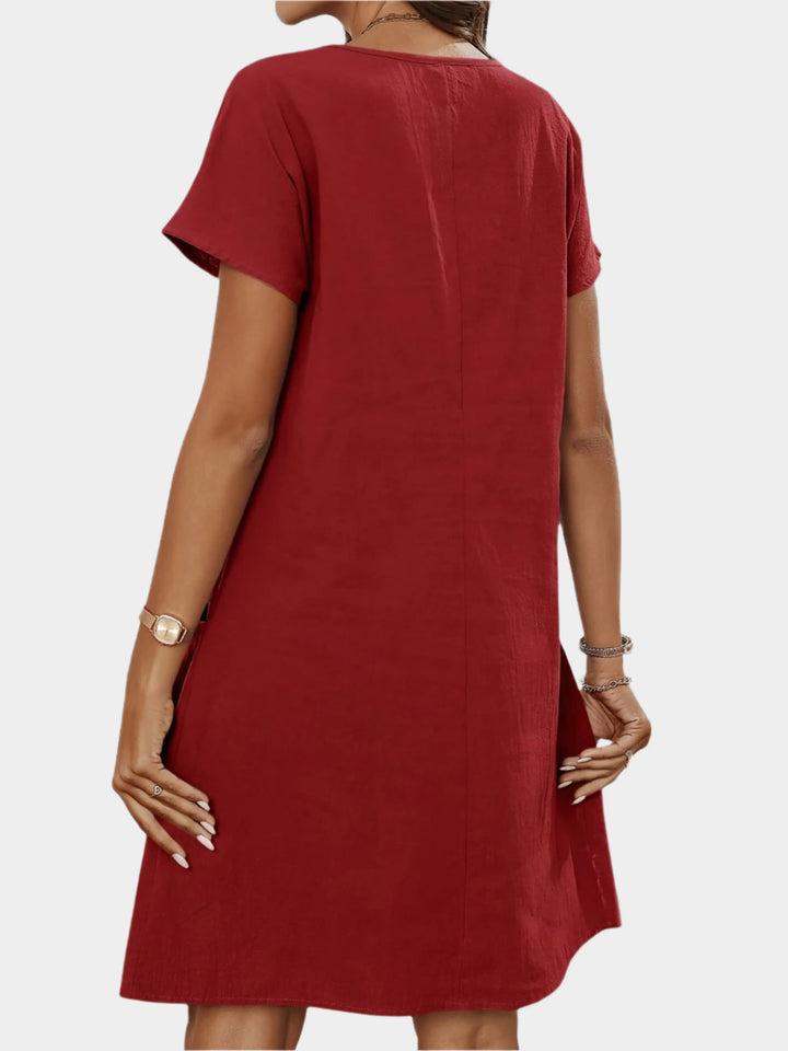 Mini Dress with Short Sleeves and Zipper at the Décolleté Jasmine's Boutique Australia