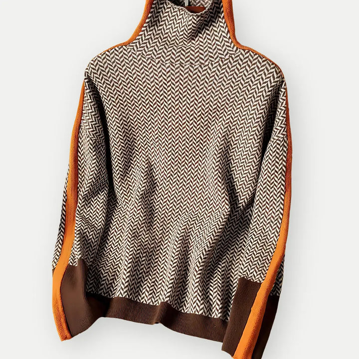 Retro Chevron High-Neck Sweater Jasmine's Boutique Australia