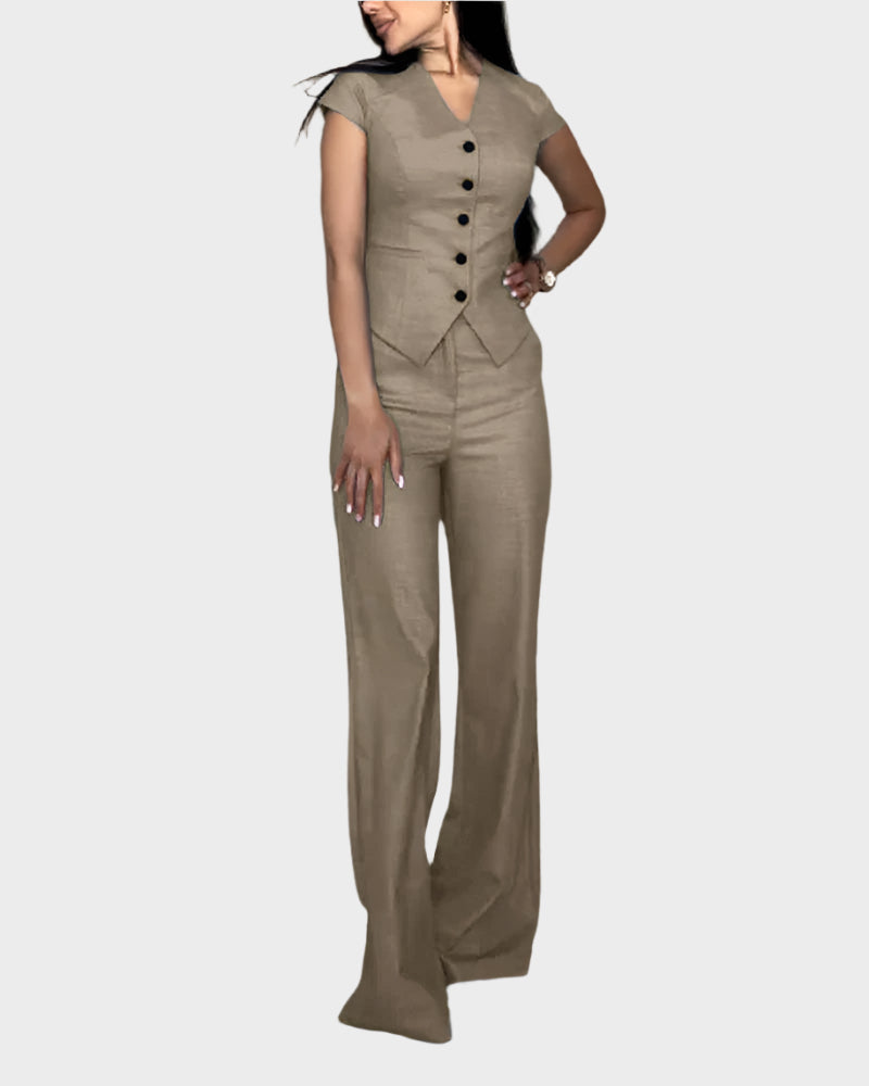 V-Neck Top and Pants Set Jasmine's Boutique Australia