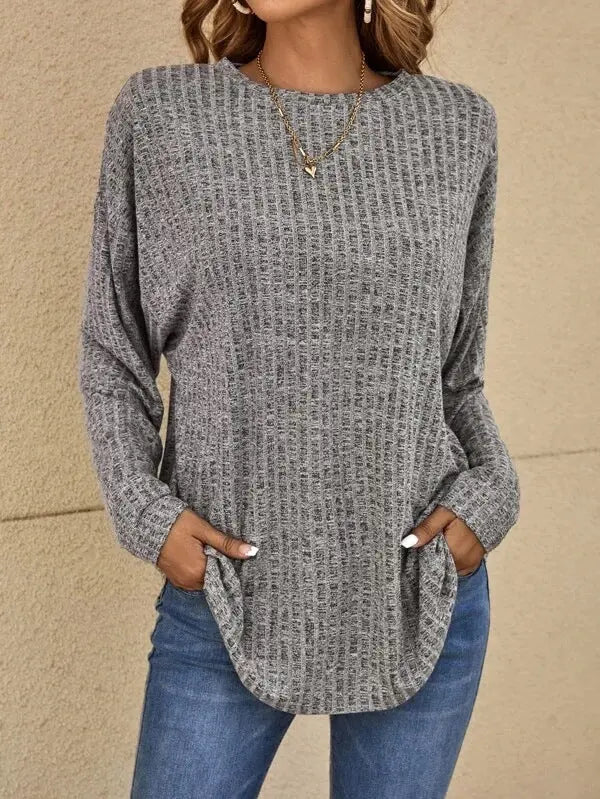 Casual Waffle Knit Long Sleeve Top Jasmine's Boutique Australia