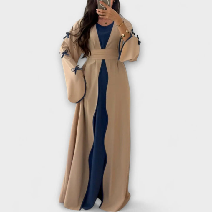 Stylish Cardigan and Dress Combined with Striped Decoration Jasmine's Boutique Australia
