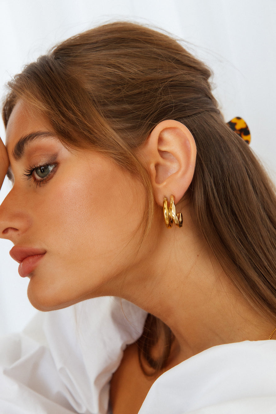 Pierce Of Your Heart 18K Gold-Plated Earrings Jasmine's Boutique Australia