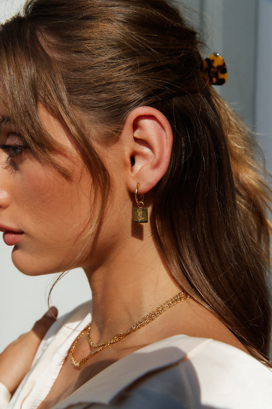 18 Karat Gold-Plated Burgundy Heart Earrings Jasmine's Boutique Australia