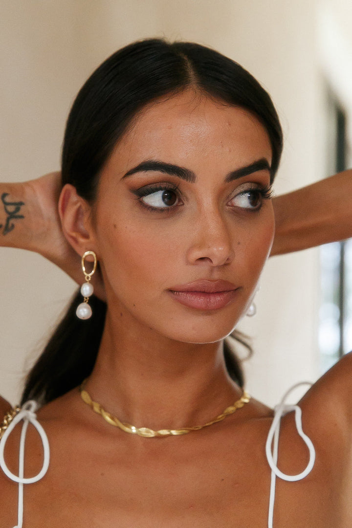 18 Karat Earrings with Pearl Products Jasmine's Boutique Australia