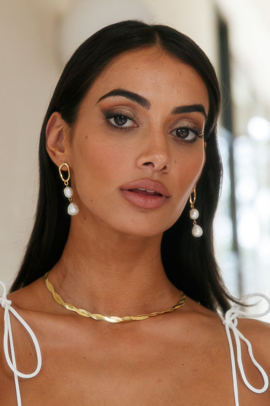 18 Karat Earrings with Pearl Products Jasmine's Boutique Australia