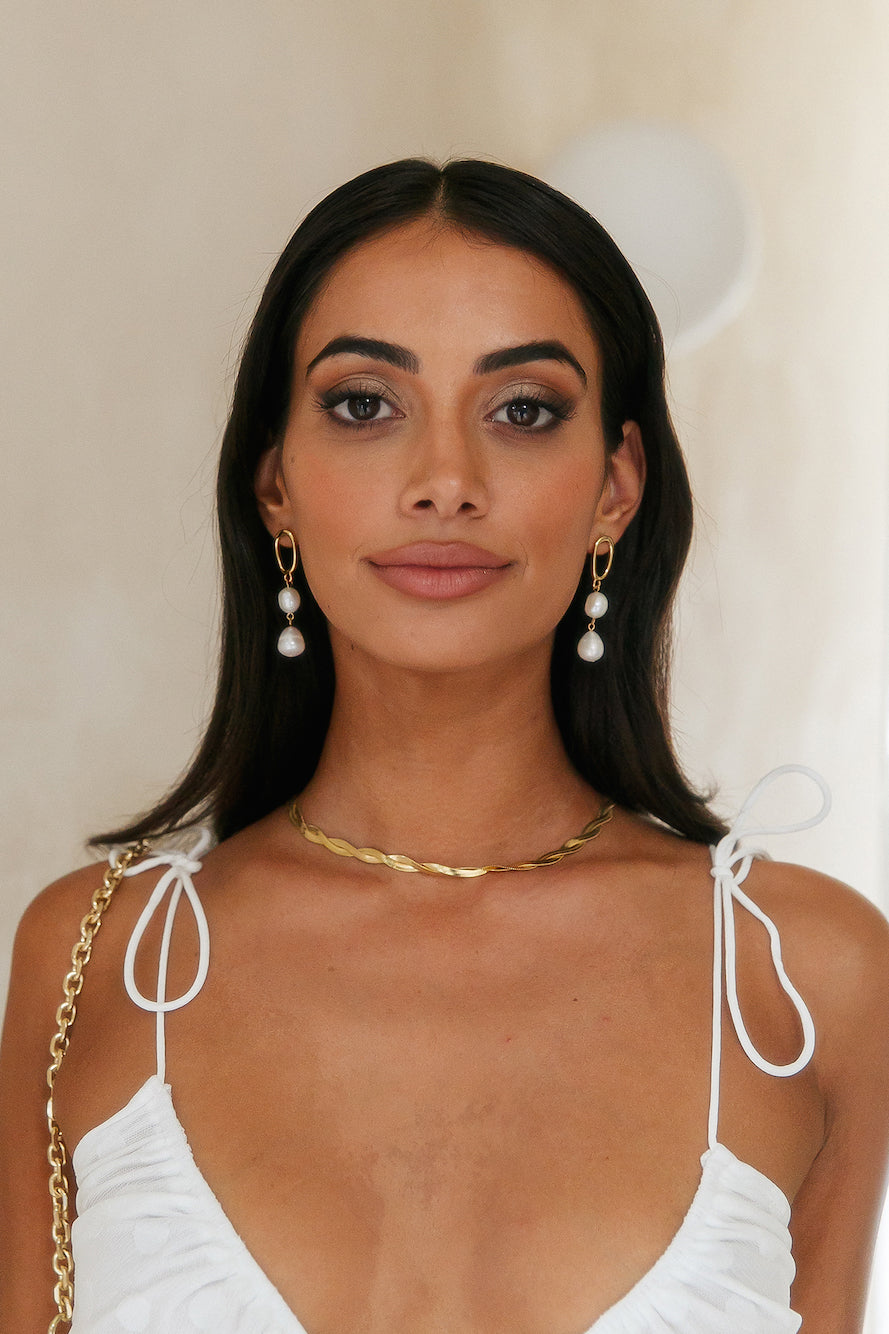 18 Karat Earrings with Pearl Products Jasmine's Boutique Australia