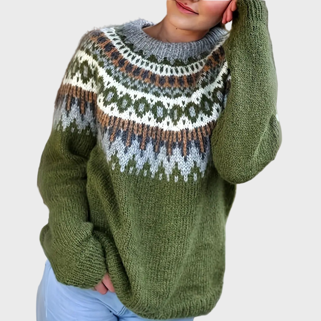 Soft Knit Turtleneck with Pattern Liora Lane Boutique