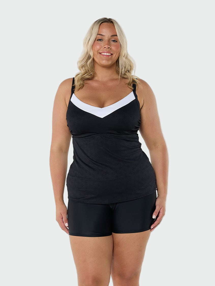 Acapulco Black & White Underwire Tankini Top Jasmine's Boutique Australia