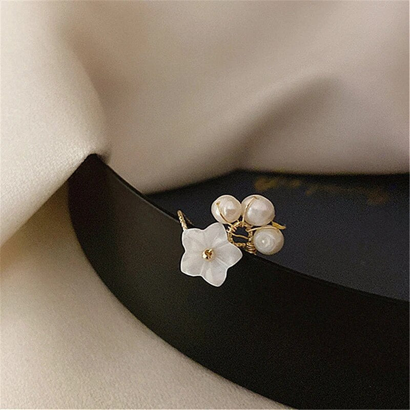 Adjustable White Petal Ring with Pearls in Gold Jasmine's Boutique Australia