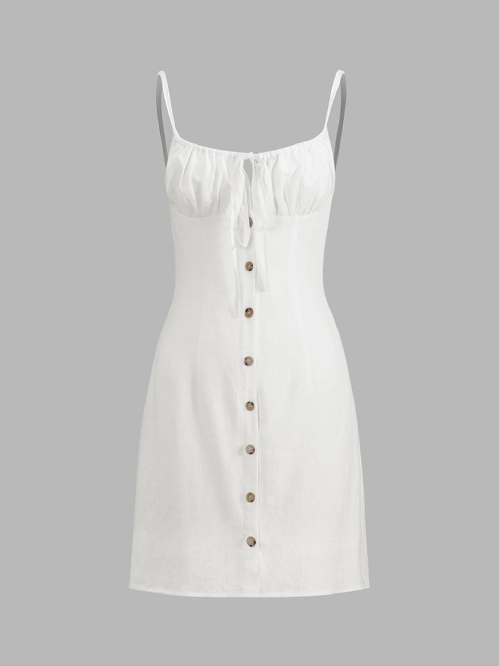 Darling Linen Plain Mini Dress  Liora Lane Boutique Dresses