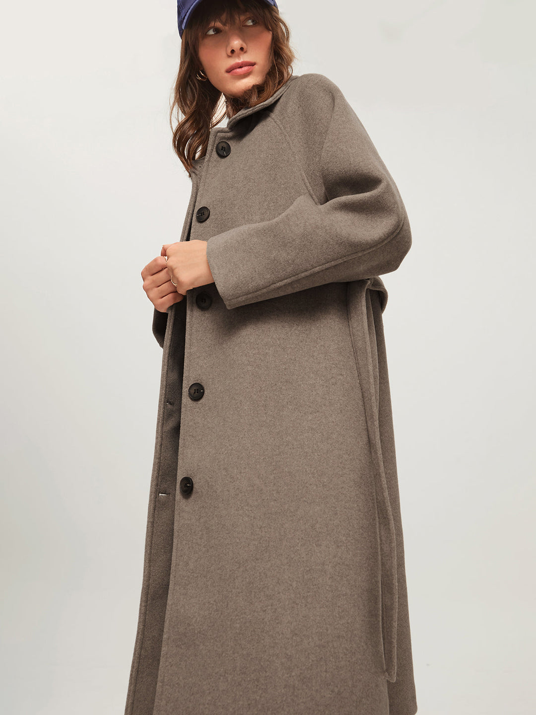 Oversized Brushed Belted Long Overcoat  Liora Lane Boutique Wool Coats