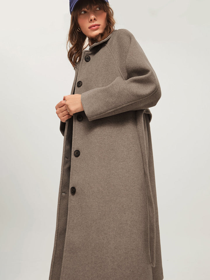 Oversized Brushed Belted Long Overcoat  Liora Lane Boutique Wool Coats
