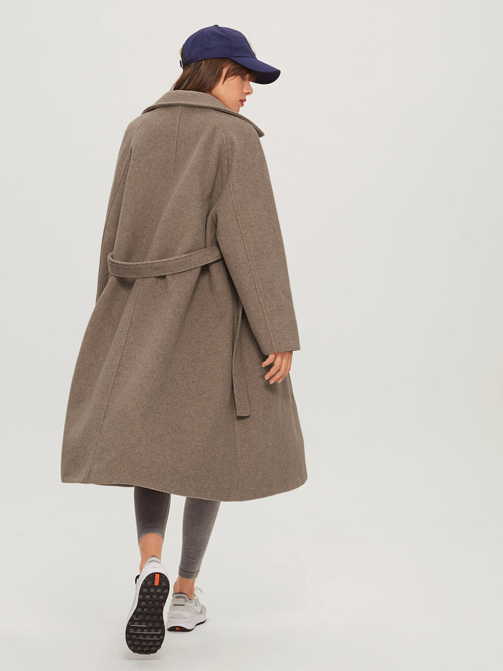 Oversized Brushed Belted Long Overcoat  Liora Lane Boutique Wool Coats