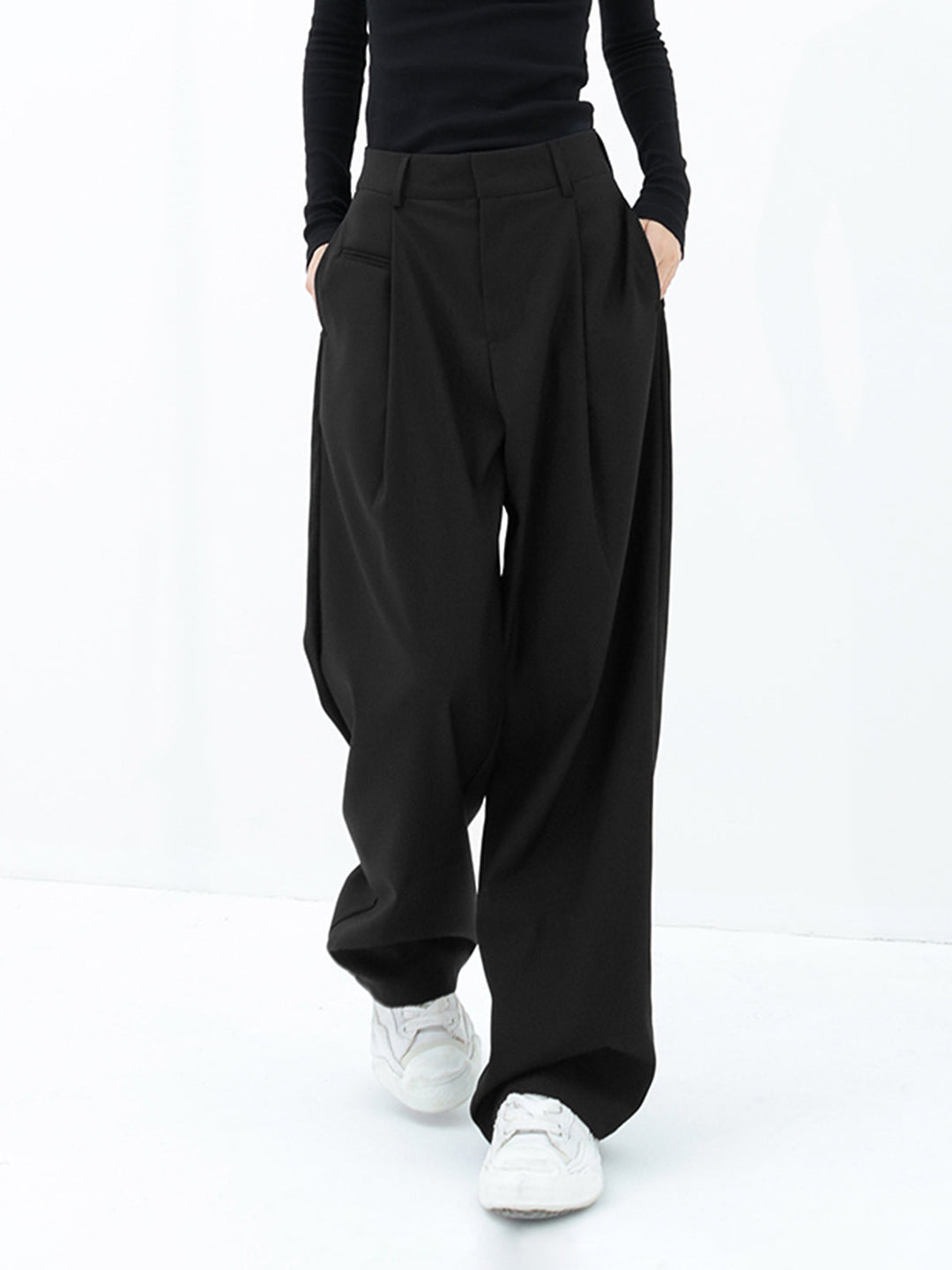 Basic Baggy Wide Leg Dress Pants  Liora Lane Boutique Pants Black / XL 48.00