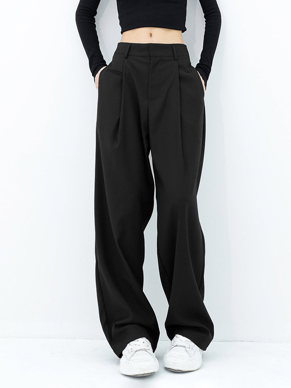 Basic Baggy Wide Leg Dress Pants  Liora Lane Boutique Pants