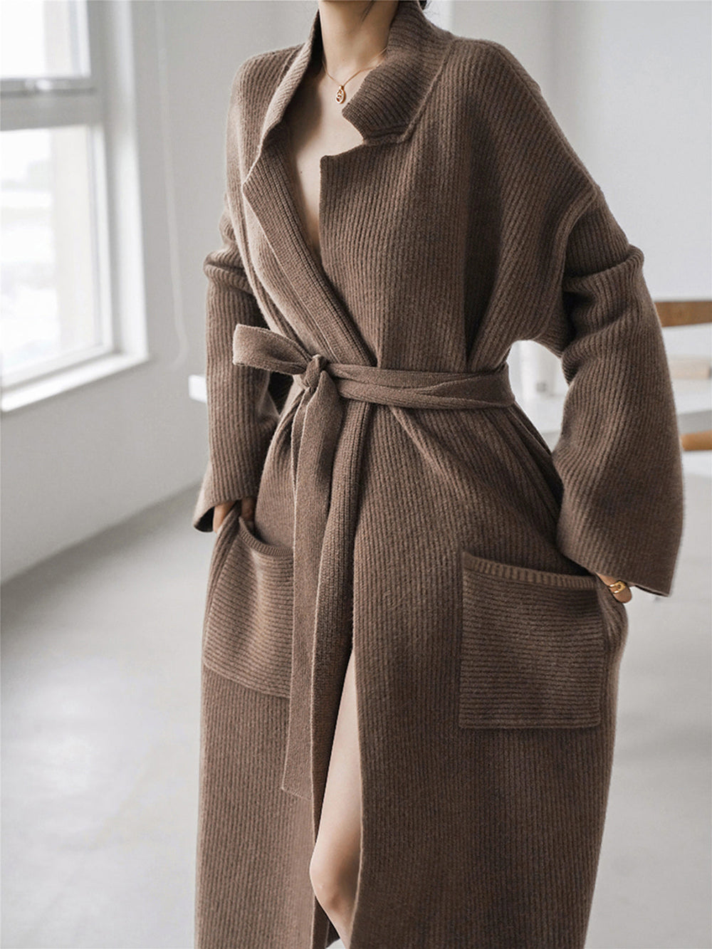 Solid Knit Trench Coat  Liora Lane Boutique Cardigans
