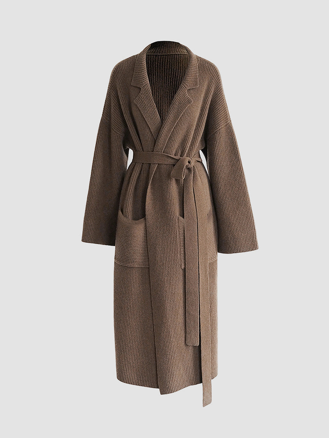 Solid Knit Trench Coat  Liora Lane Boutique Cardigans Camel / XL 89.00