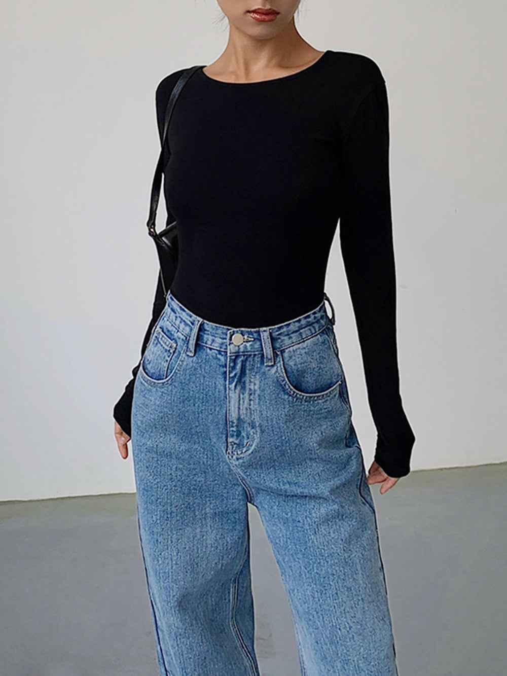 V-Shape Open Back Long Sleeve Shirt  Liora Lane Boutique T-Shirts