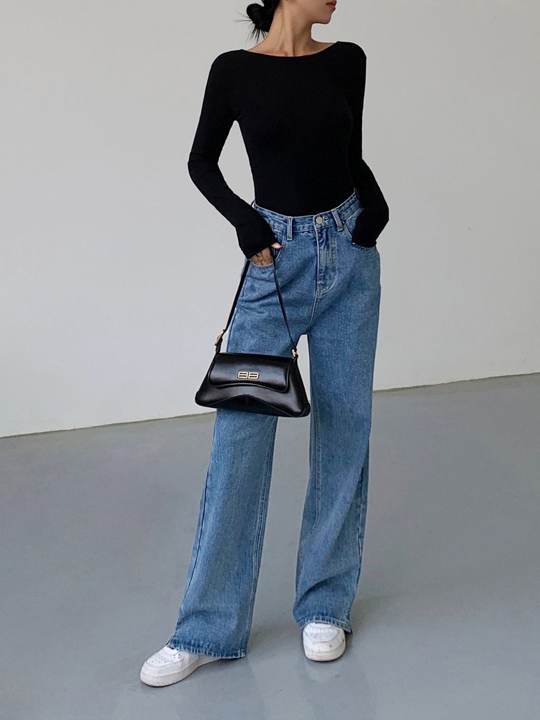 V-Shape Open Back Long Sleeve Shirt  Liora Lane Boutique T-Shirts