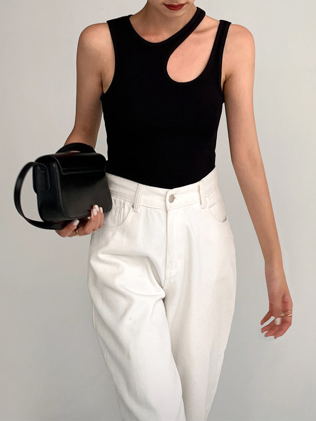 Semi-Sheer Cutout Tank Top  Liora Lane Boutique Tank Tops & Camis