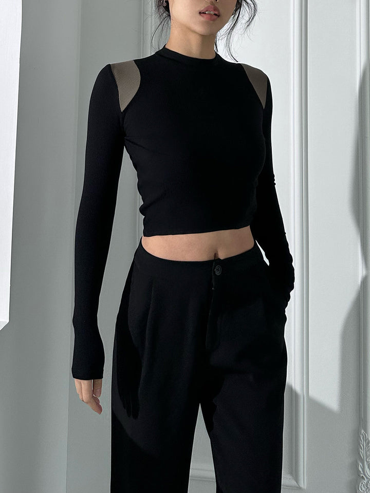 Shoulder Contrast Long Sleeve Shirt  Liora Lane Boutique T-Shirts