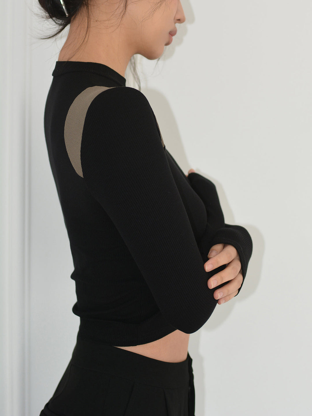 Shoulder Contrast Long Sleeve Shirt  Liora Lane Boutique T-Shirts