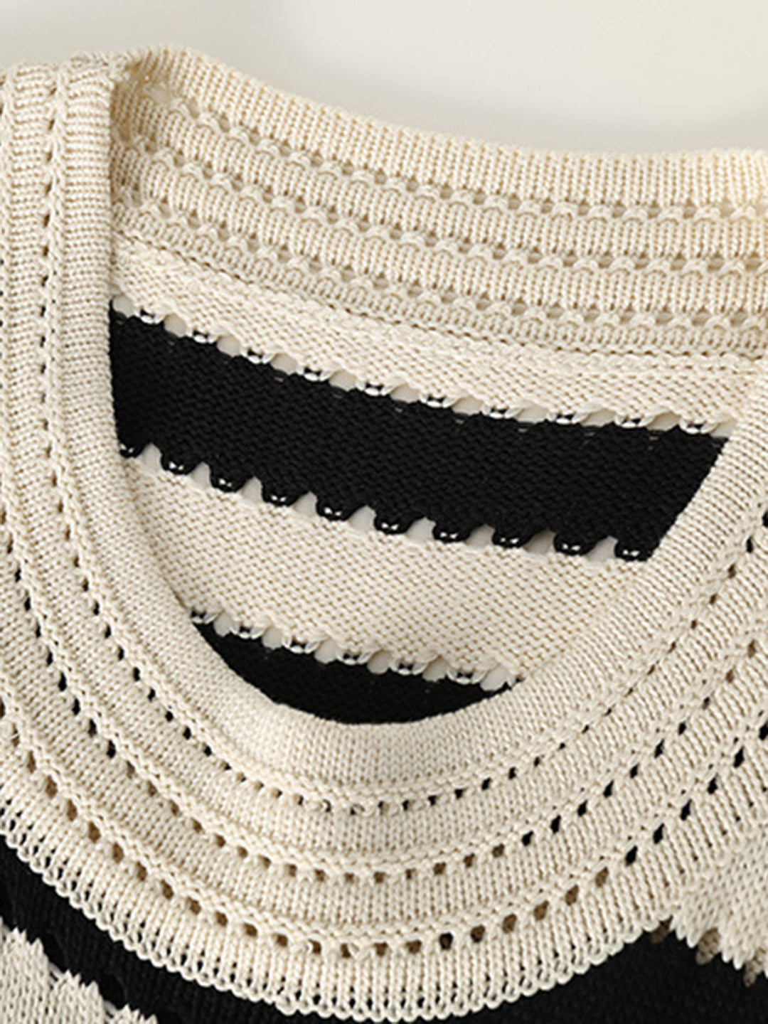 Eyelet Stripe Knit Short Dress  Liora Lane Boutique Sweater Dresses