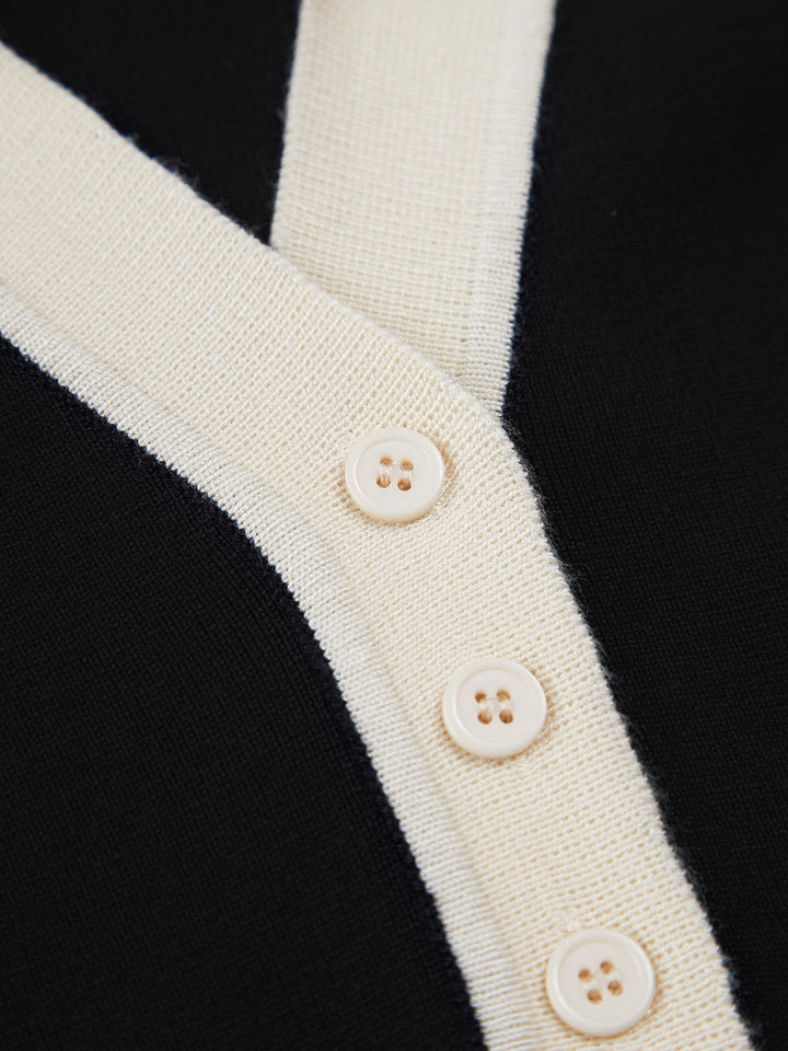 Contrast Trim Button Up Ribbed Shirt  Liora Lane Boutique Knit Tops