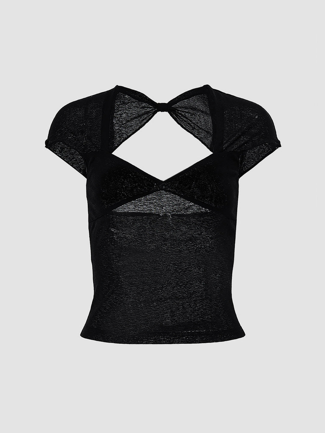 Semi-sheer Mesh Open Back T-shirt  Liora Lane Boutique T-Shirts