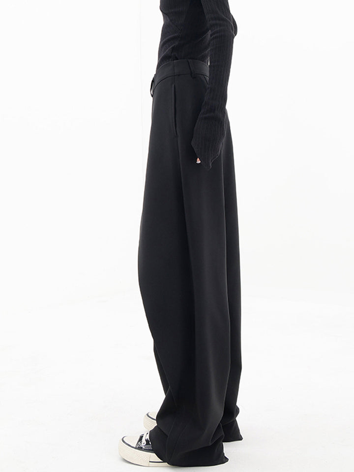 Asymmetrical Layer Button Wide Leg Dress Pants  Liora Lane Boutique Pants