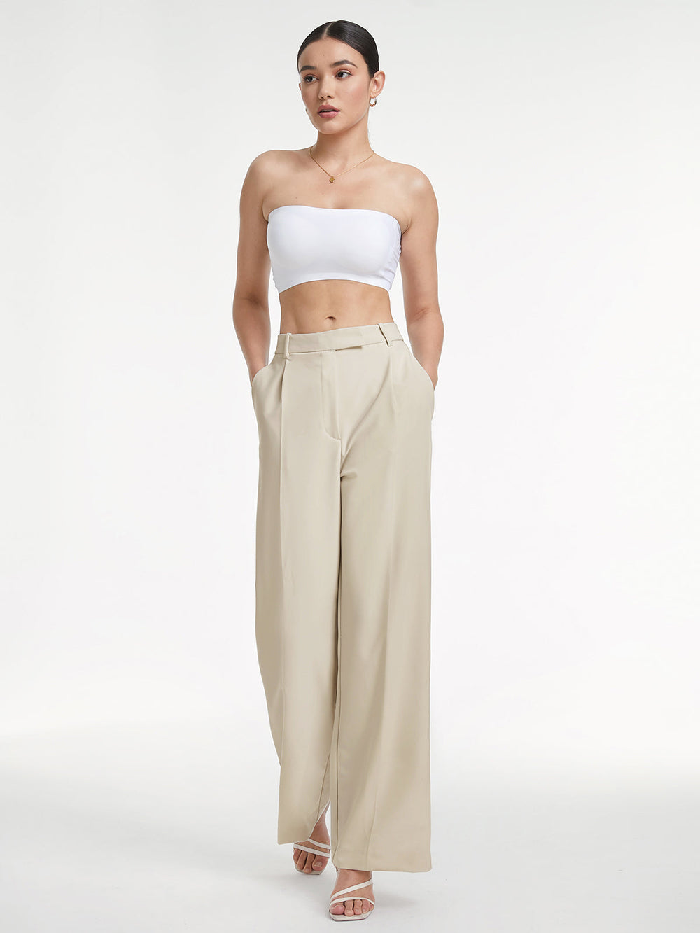 High Waisted Relaxed Fit Wide Leg Dress Pants  Liora Lane Boutique Pants