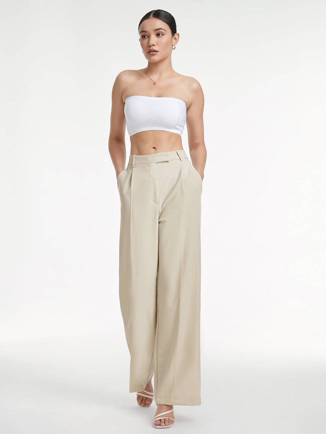High Waisted Relaxed Fit Wide Leg Dress Pants  Liora Lane Boutique Pants