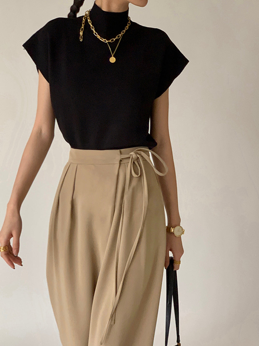 Tie Waist Flowy Wide Leg Dress Pants  Liora Lane Boutique Pants