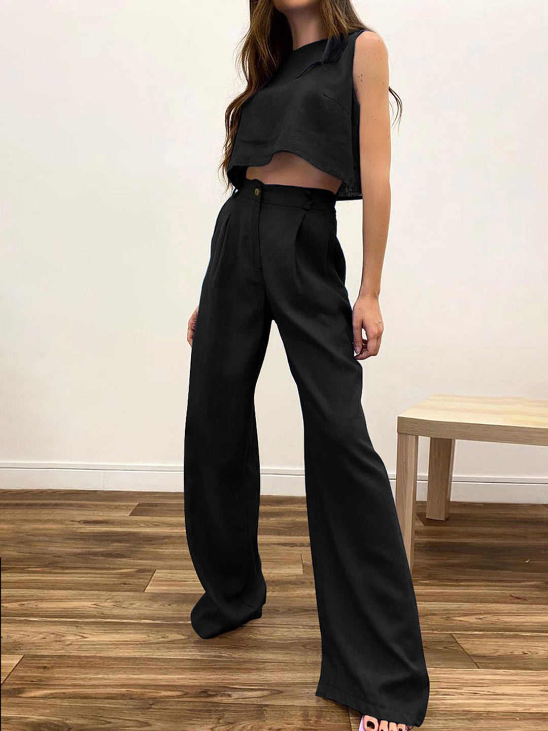 Boho Two Piece Pants Set  Liora Lane Boutique Pant Sets Black / XL 131.99