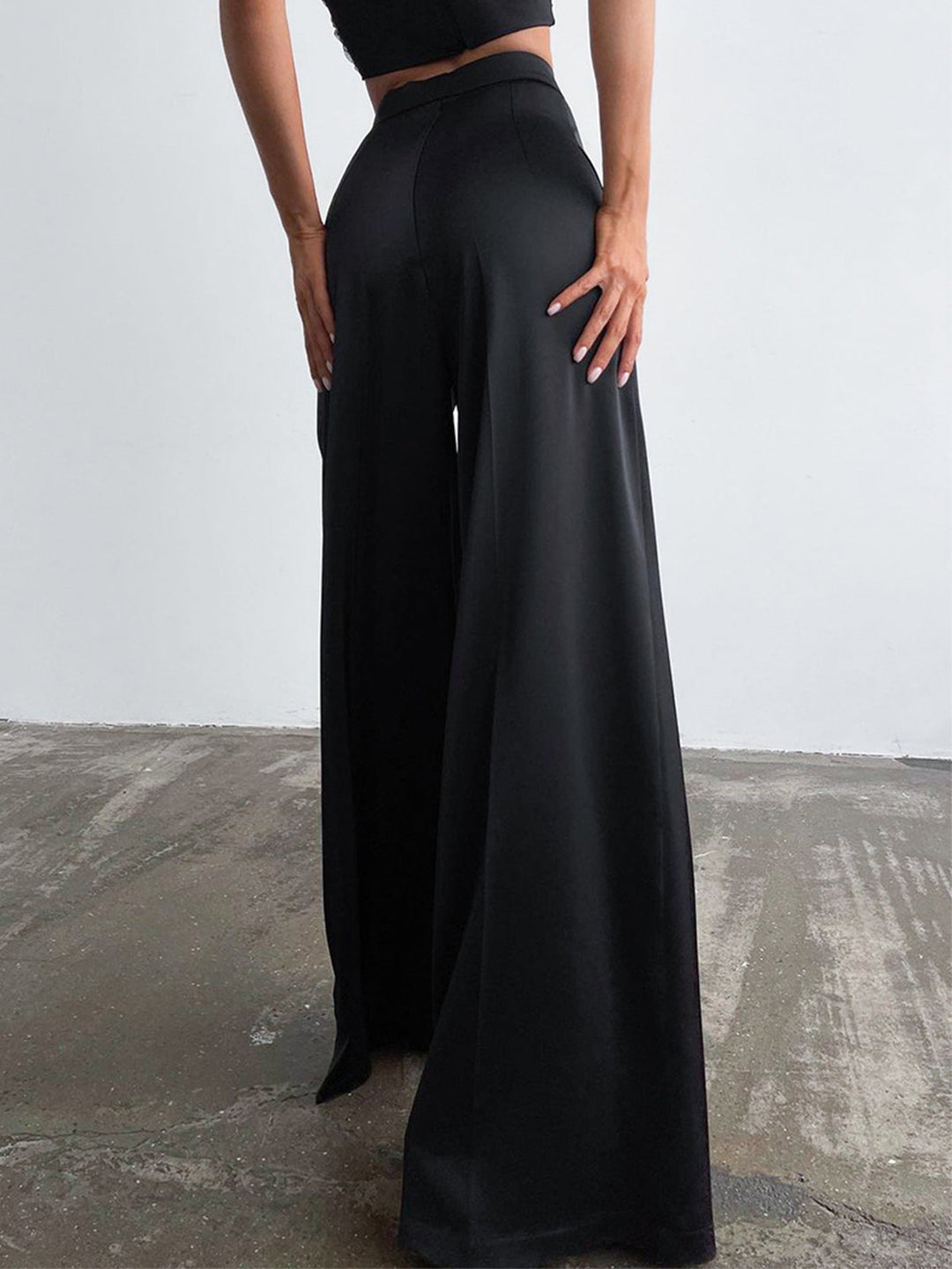Oversized Satin Wide Leg Dress Pants  Liora Lane Boutique Pants