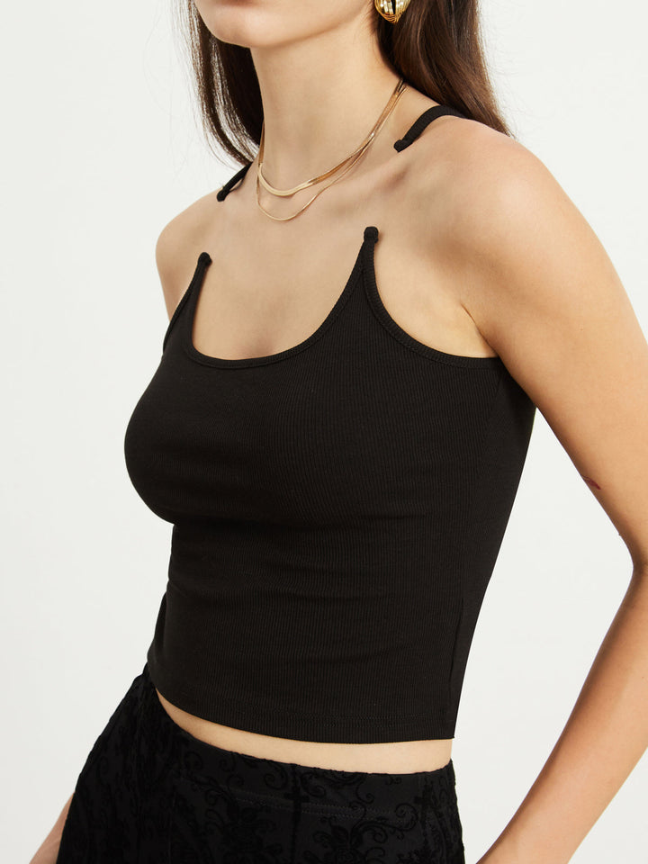 Transparent Strap Crop Tank Top  Liora Lane Boutique Tank Tops & Camis Black / XL 19.00