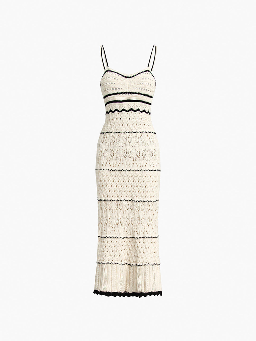 Paros Crochet Eyelet See Through Midi Dress  Liora Lane Boutique Sweater Dresses Off-White / XL 125.99