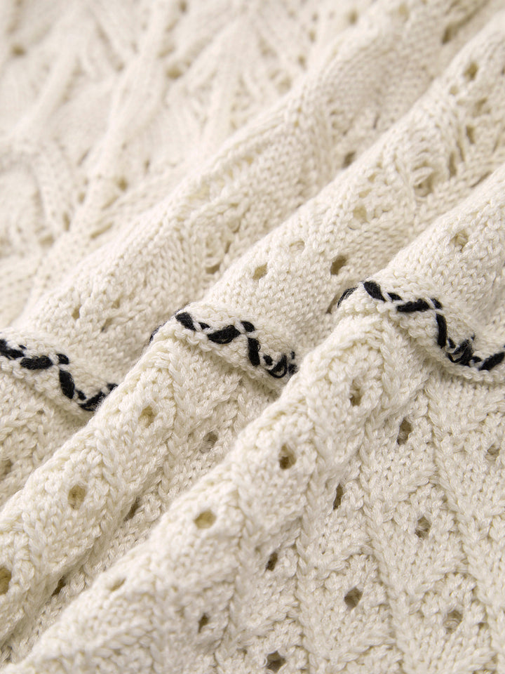 Paros Crochet Eyelet See Through Midi Dress  Liora Lane Boutique Sweater Dresses