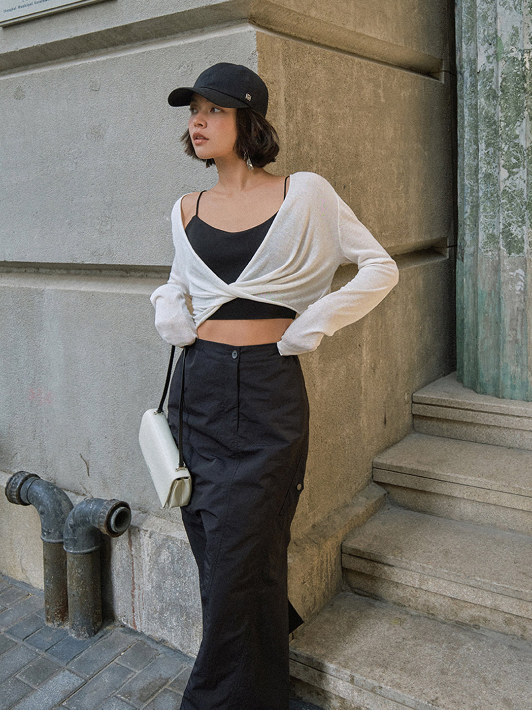 Twist Cover Up Crop Knit Top  Liora Lane Boutique Knit Tops