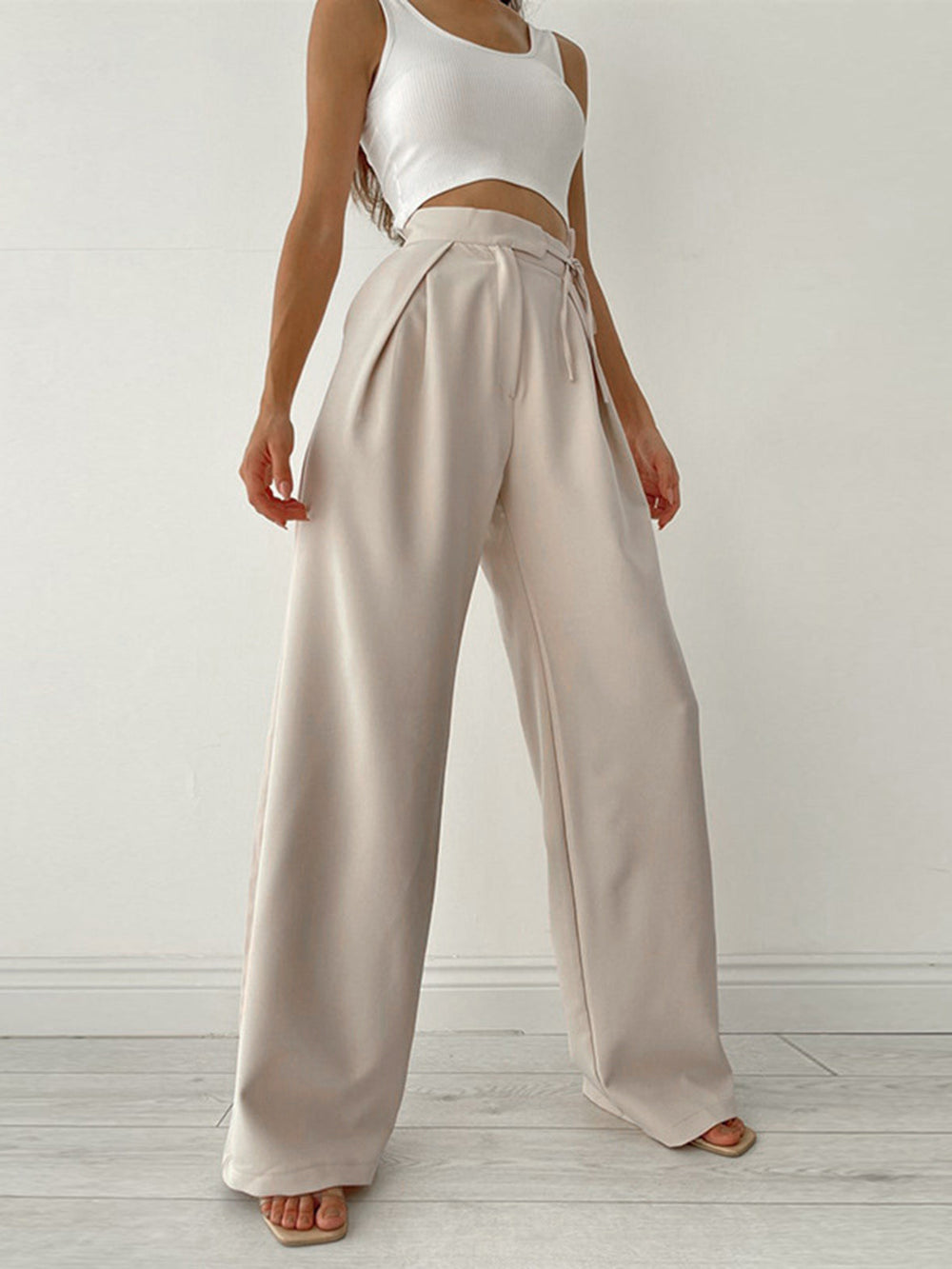 Palazzo Tied Wide Leg Dress Pants  Liora Lane Boutique Pants