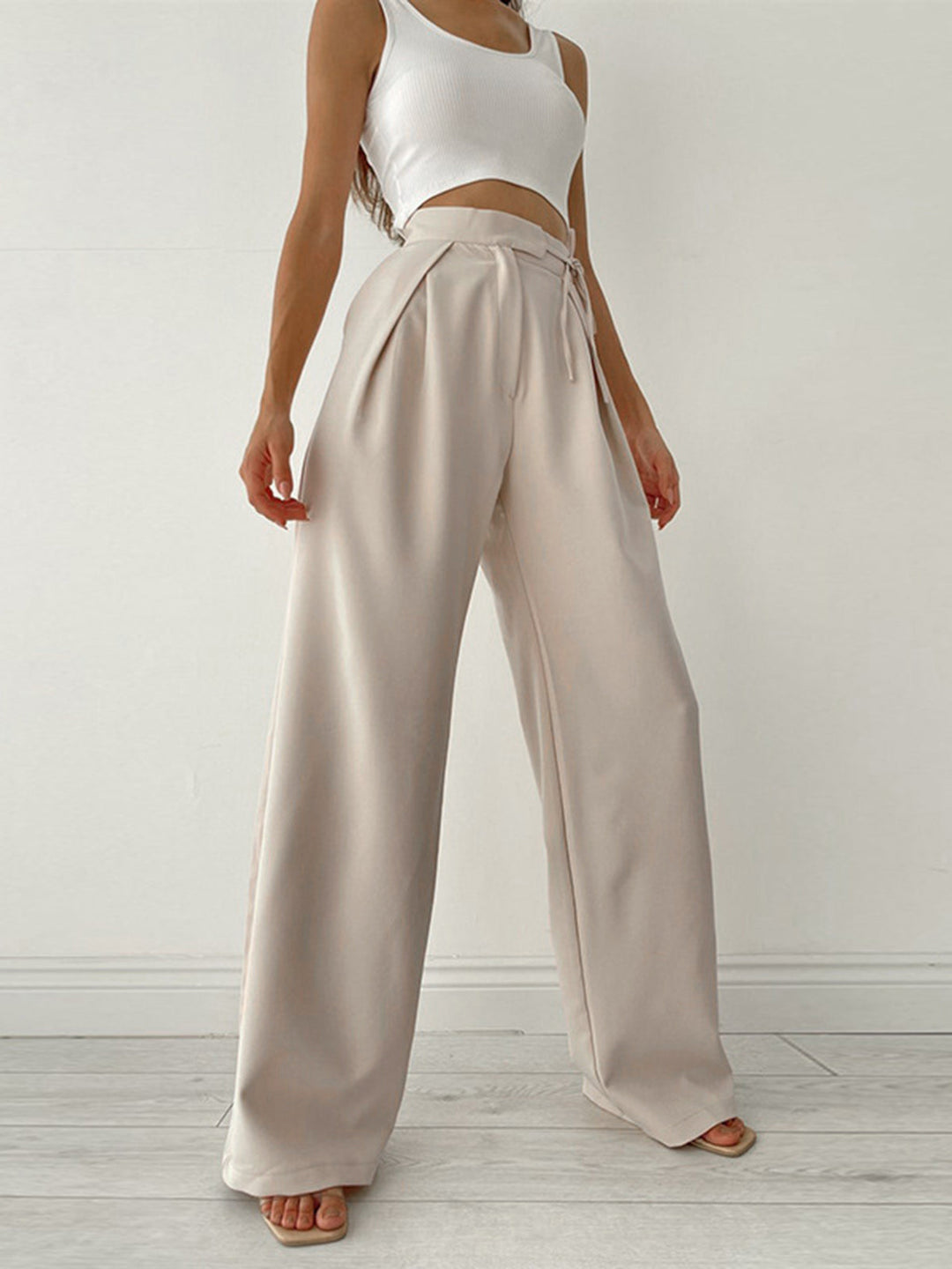 Palazzo Tied Wide Leg Dress Pants  Liora Lane Boutique Pants