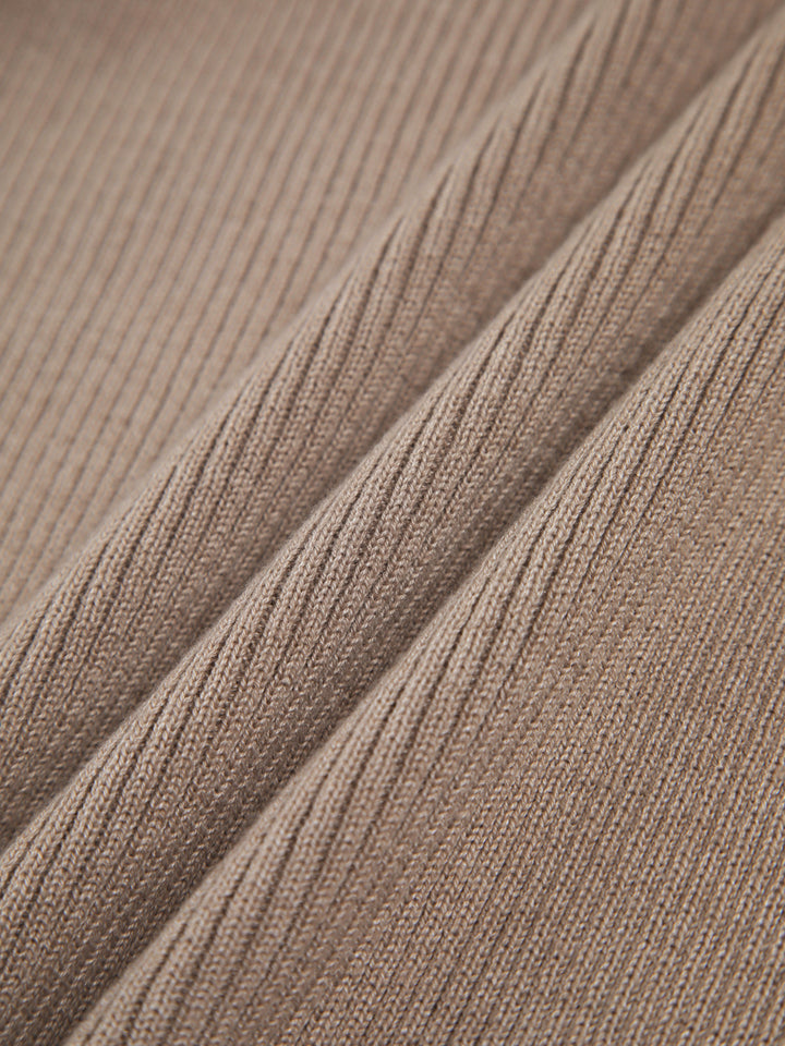 Chestnut Halter Rib Knit Top  Liora Lane Boutique Knit Tops