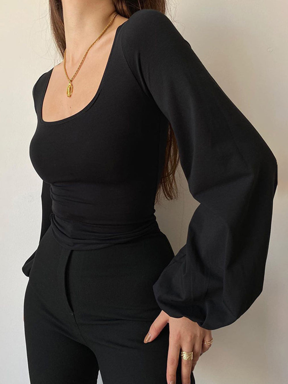 Puff Sleeve Square Neck Blouse  Liora Lane Boutique Blouses