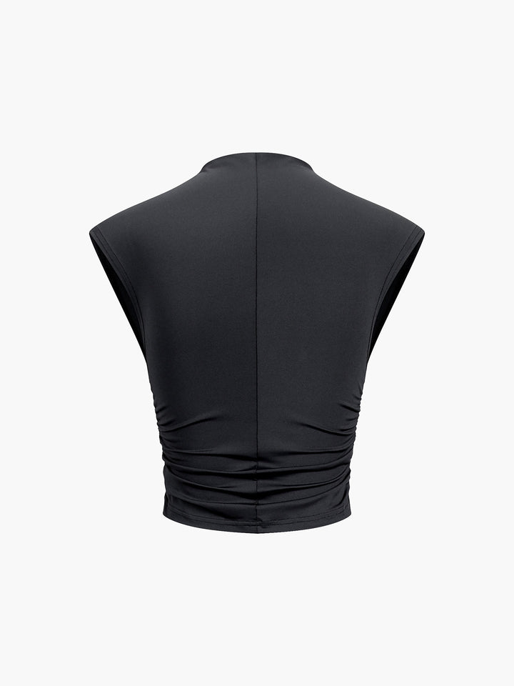 Cap Sleeve Ruched Crop Top  Liora Lane Boutique Tank Tops & Camis