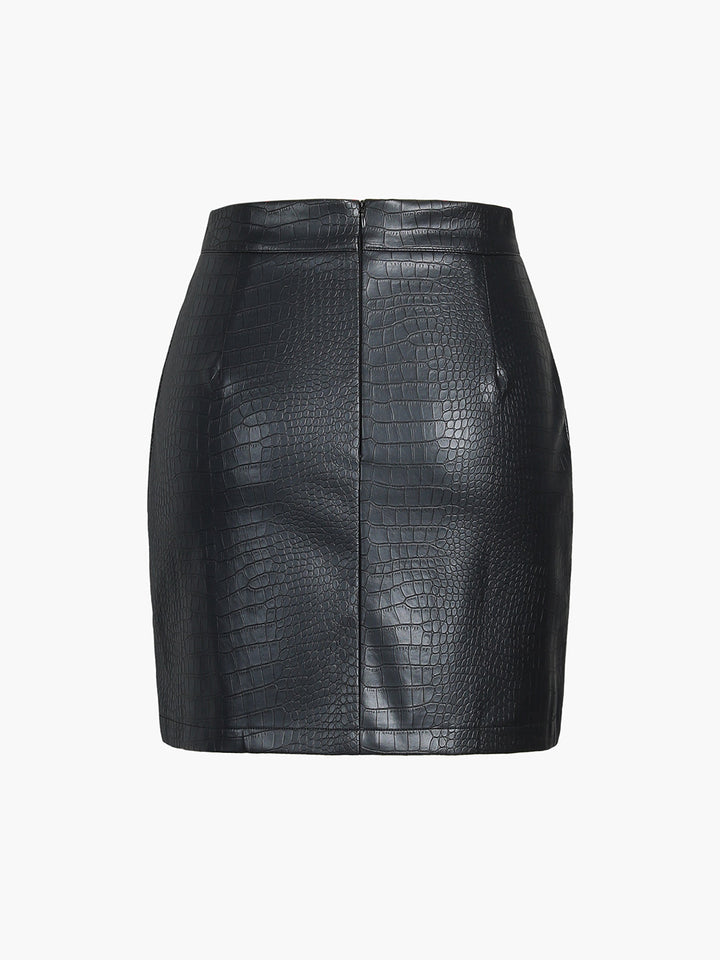 Faux Leather Textured Mini Skirt  Liora Lane Boutique Skirts