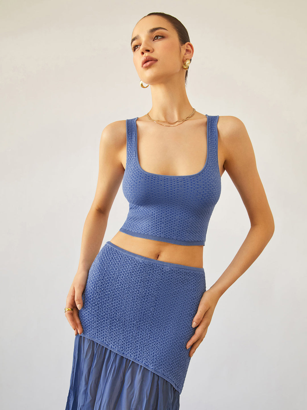 Sea Breeze Crop Knit Top  Liora Lane Boutique Knit Tops