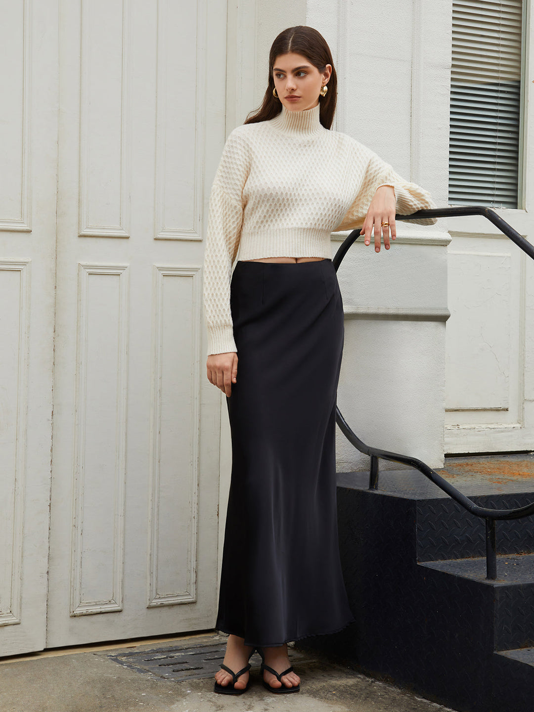 Tie Back Mock Neck Sweater  Liora Lane Boutique Sweaters