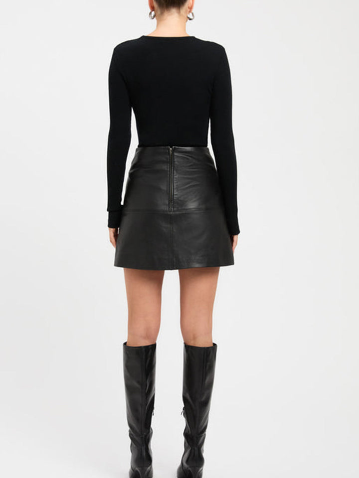 Diagonal Buttoned Keyhole Long Sleeve Top  Liora Lane Boutique T-Shirts