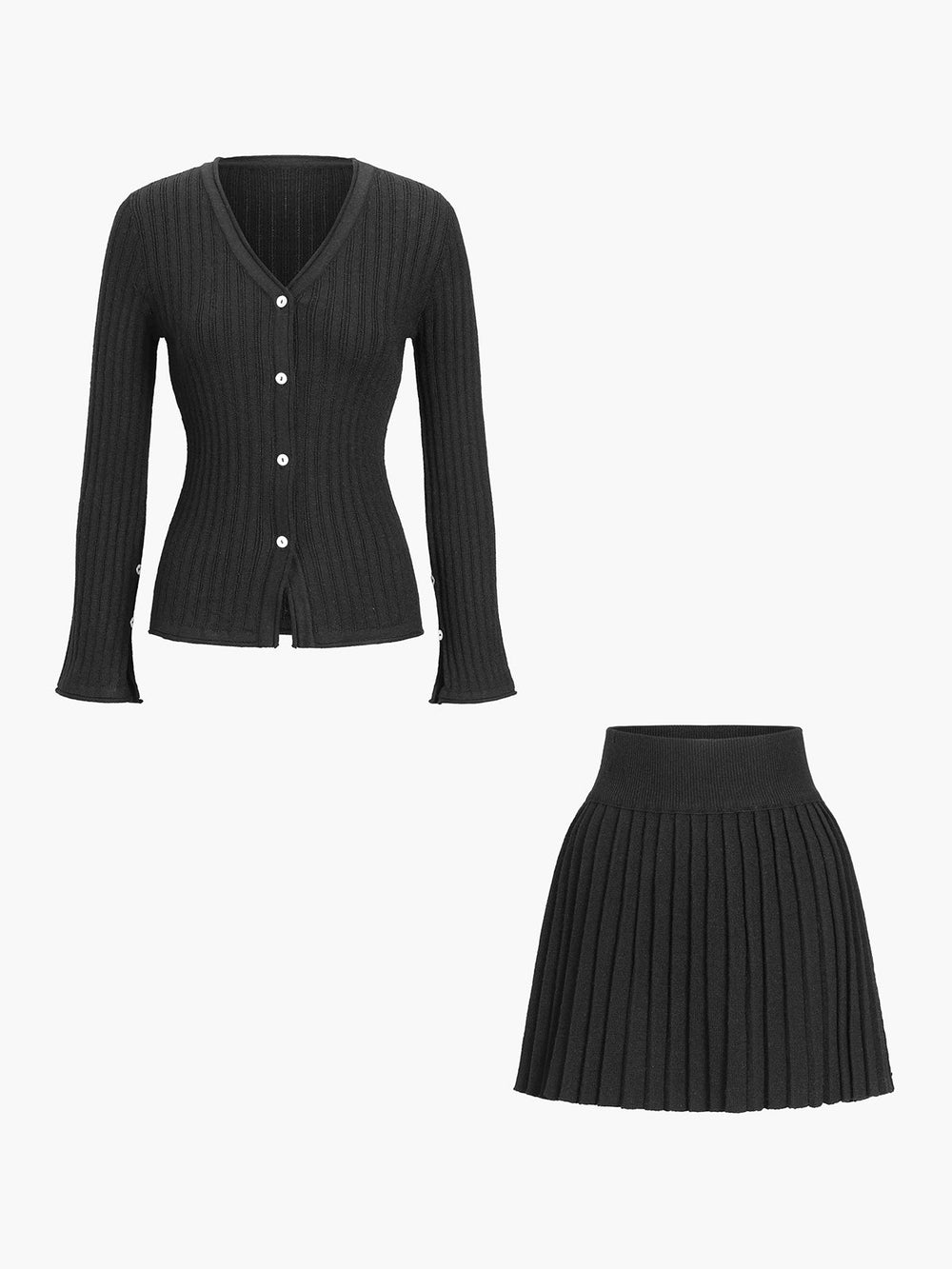 Leisure Long Sleeve Two Piece Skirt Set  Liora Lane Boutique Skirt Sets