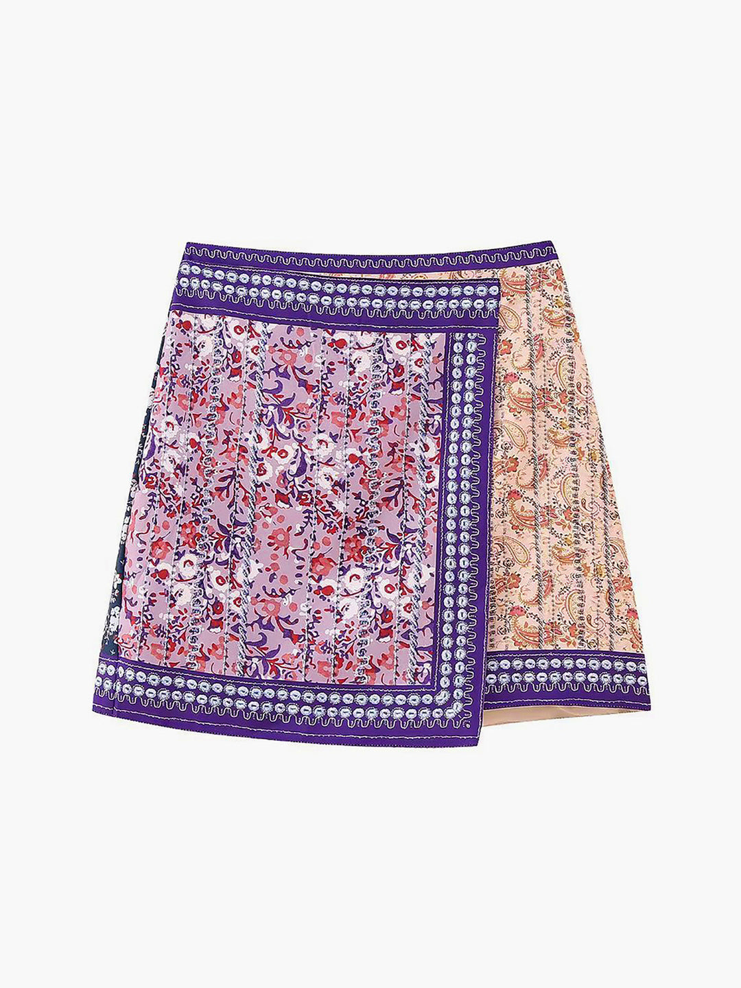 Asymmetric Floral Printed Mini Skirt  Liora Lane Boutique Skirts